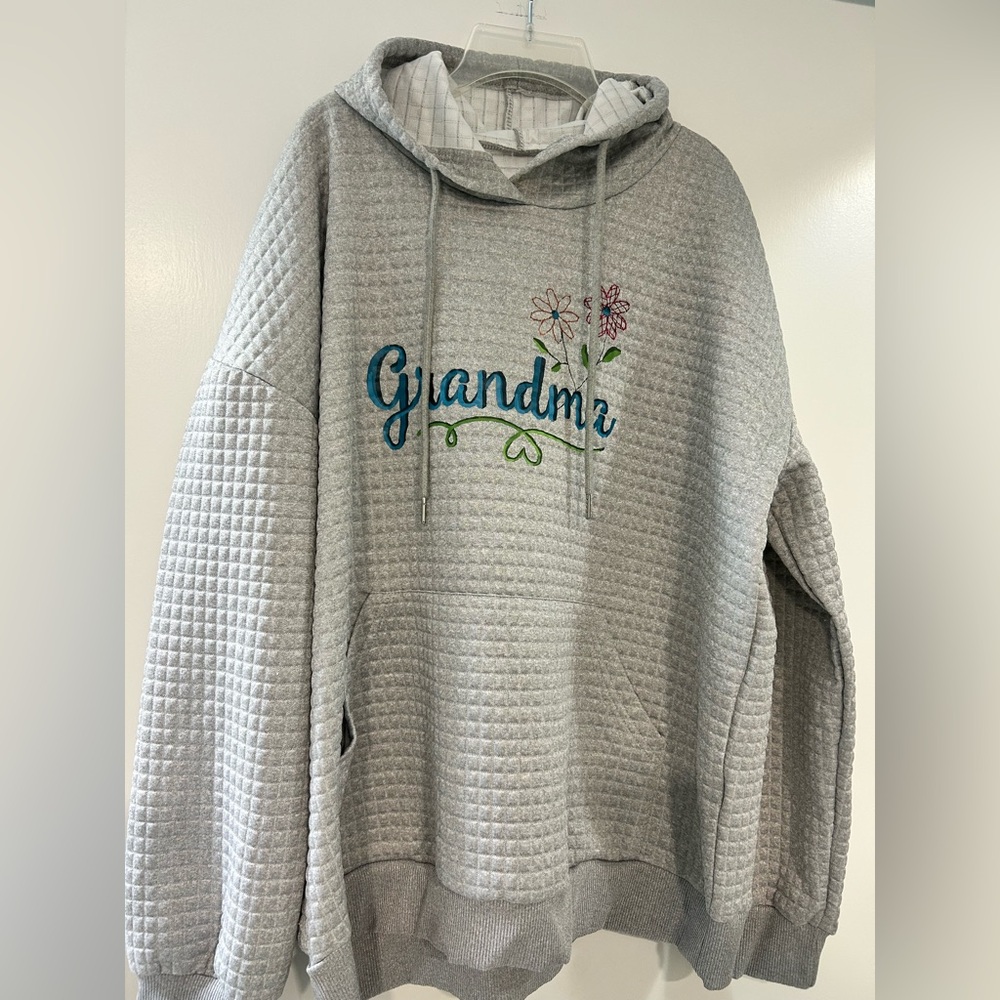 XXL Gray Quilted Hoodie